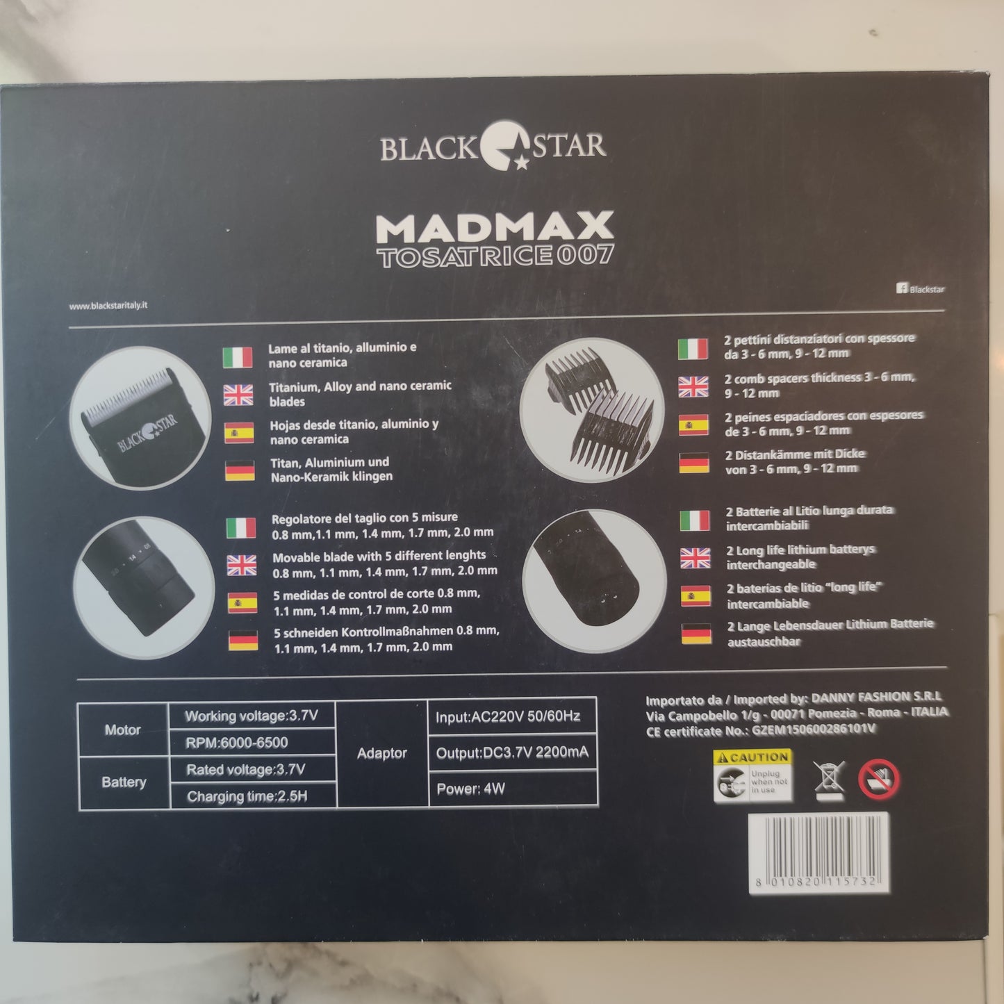 BLACKSTAR  MADMAX  007  TOSATRICE PROFESSIONALE CAPELLI - MR BEAUTY SALON 