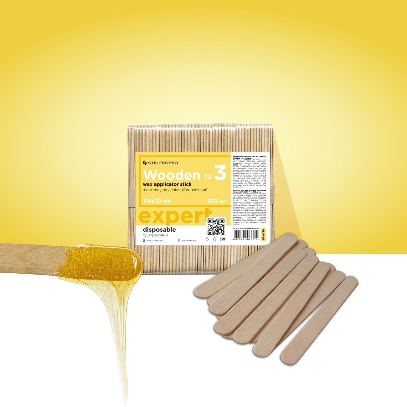Spatole per applicazione cera EXPERT 114x10 mm 100pz - MR BEAUTY SALON 