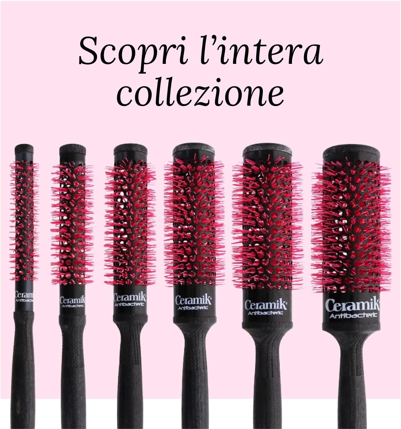 TEK Linea Professionale Spazzola Termica con Rullo in Ceramica e Setole Antibatteriche